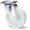 Ruota nylon bianco d. 125x40 - Supporto Rotante Acciaio Inox